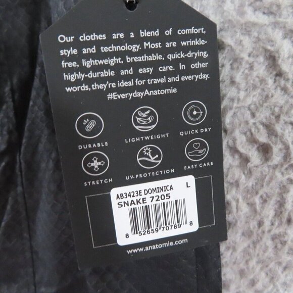 Anatomie Dominica Snake Embossed Slit Ankle Pant Large Black NEW $348 - Picture 7 of 13